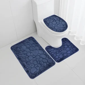 Stone Pattern Water-absorbing and Non-slip Floor Mat Set