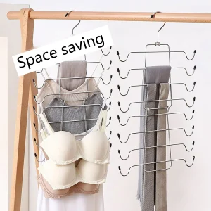 Metal underwear hanger with multiple layers